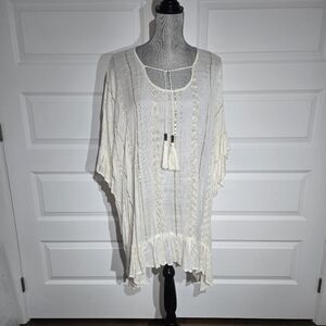 Surf Gypsy White Blouse with Gold Details